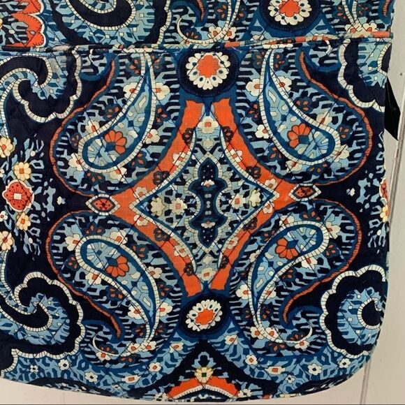Vera Bradley Hipster Crossbody Marrakesh Blue Orange Paisley Floral Triple Zip - Picture 8 of 9